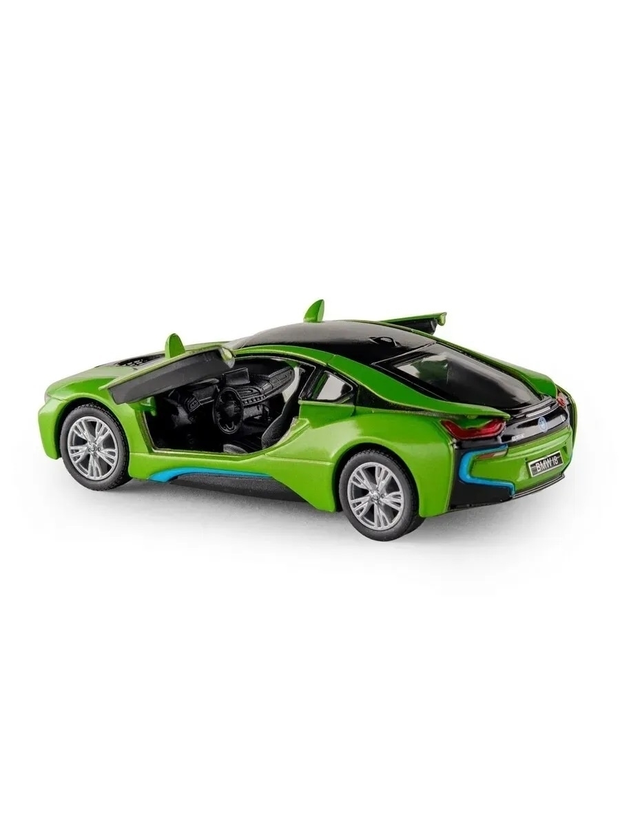 Металлическая машинка Kinsmart 1:36 «BMW i8» KT5379DA инерционная / Зеленый