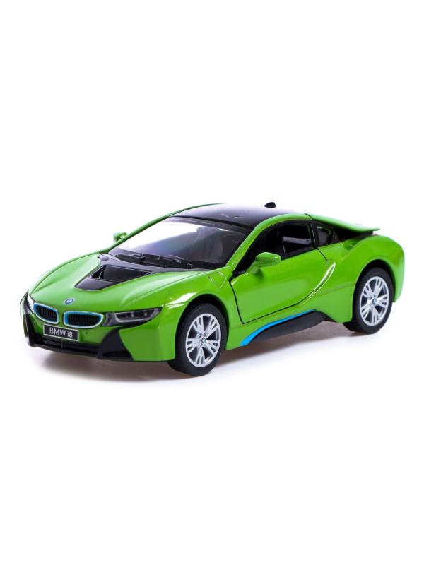 Металлическая машинка Kinsmart 1:36 «BMW i8» KT5379DA инерционная / Зеленый