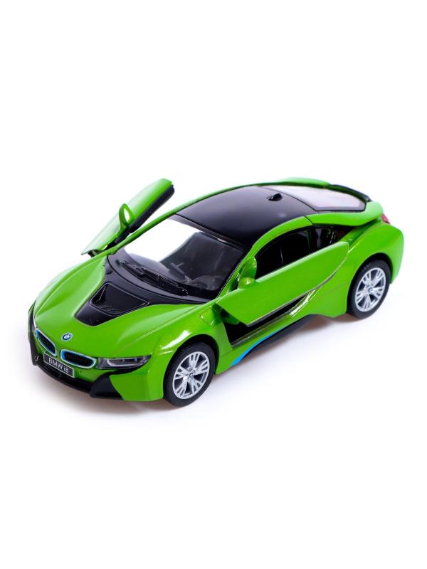 Металлическая машинка Kinsmart 1:36 «BMW i8» KT5379DA инерционная / Зеленый