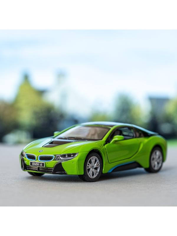 Металлическая машинка Kinsmart 1:36 «BMW i8» KT5379DA инерционная / Зеленый