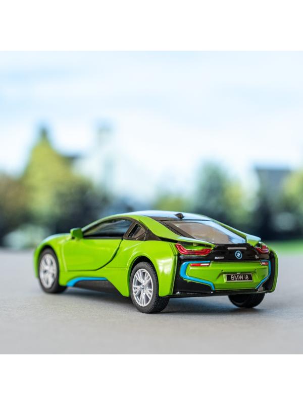 Металлическая машинка Kinsmart 1:36 «BMW i8» KT5379DA инерционная / Зеленый