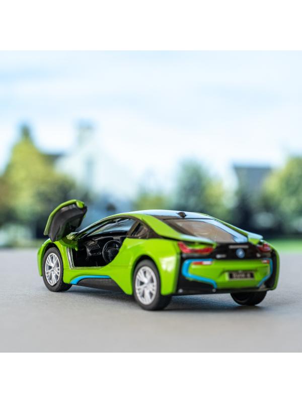 Металлическая машинка Kinsmart 1:36 «BMW i8» KT5379DA инерционная / Зеленый