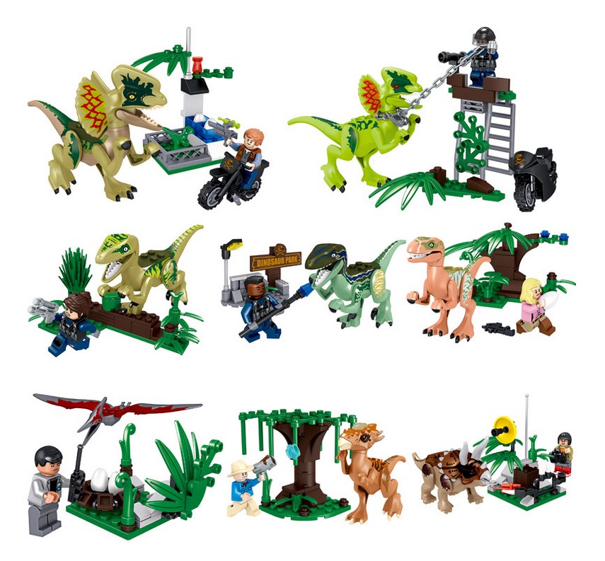 Набор Ll 8 динозавров с фигурками Парк Юрского периода 39160 (Jurassic World )