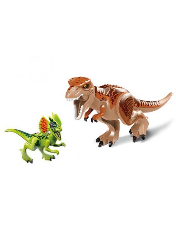 Набор Коричневый динозавр и зеленый Парк Юрского периода (Jurassic World 39097-2)