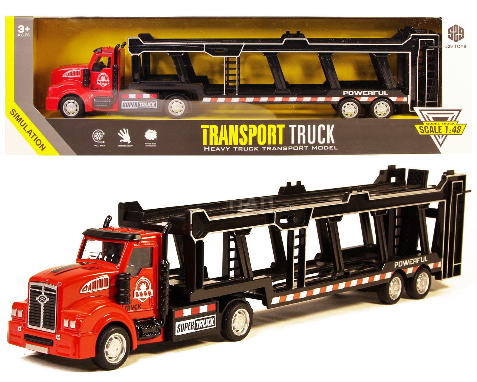 Металлическая машинка KIMI 1:48 «Трейлер Super Truck» АK621 33 см., фрикционный