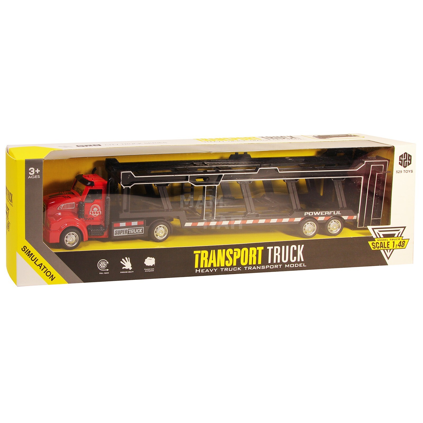 Металлическая машинка KIMI 1:48 «Трейлер Super Truck» АK621 33 см., фрикционный