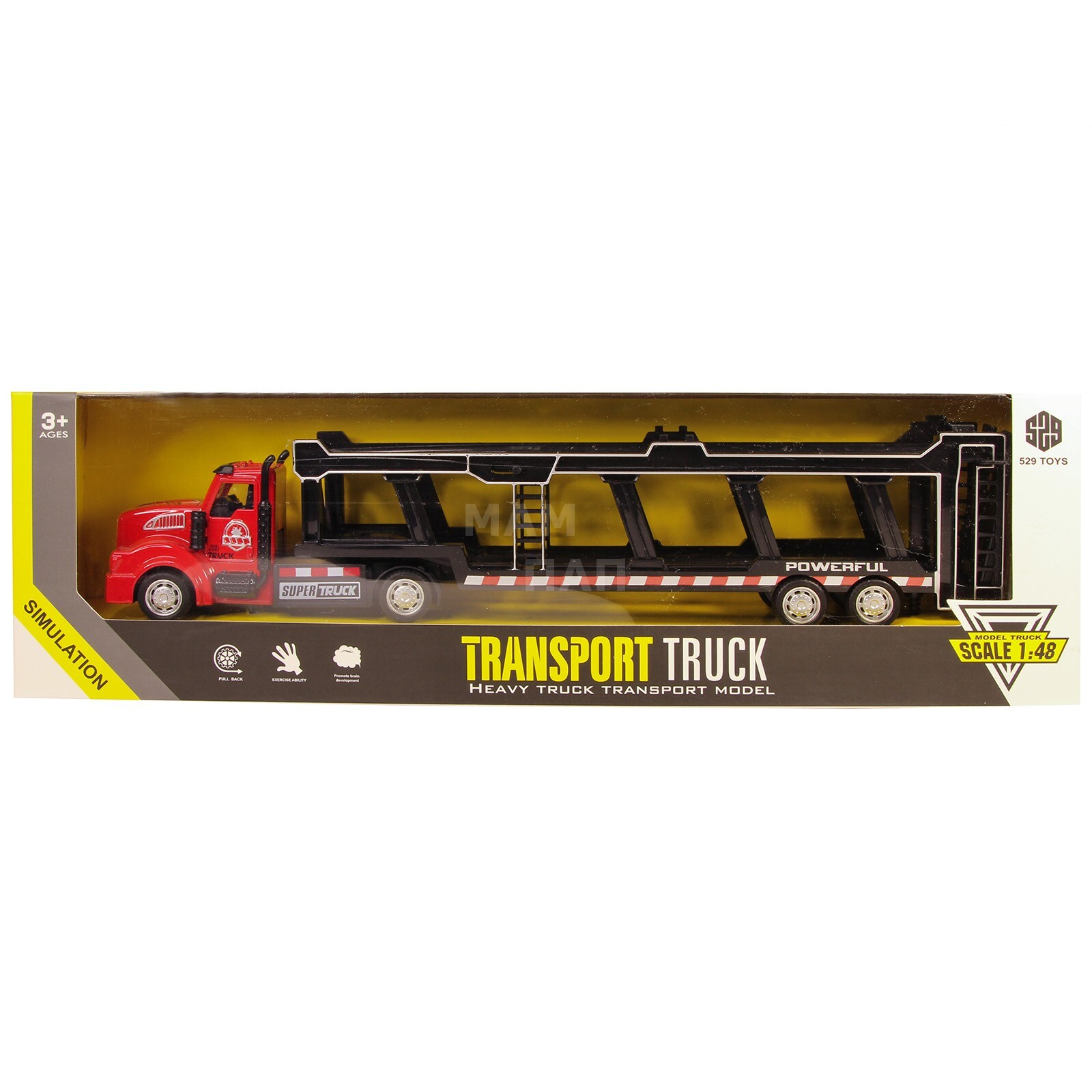 Металлическая машинка KIMI 1:48 «Трейлер Super Truck» АK621 33 см., фрикционный