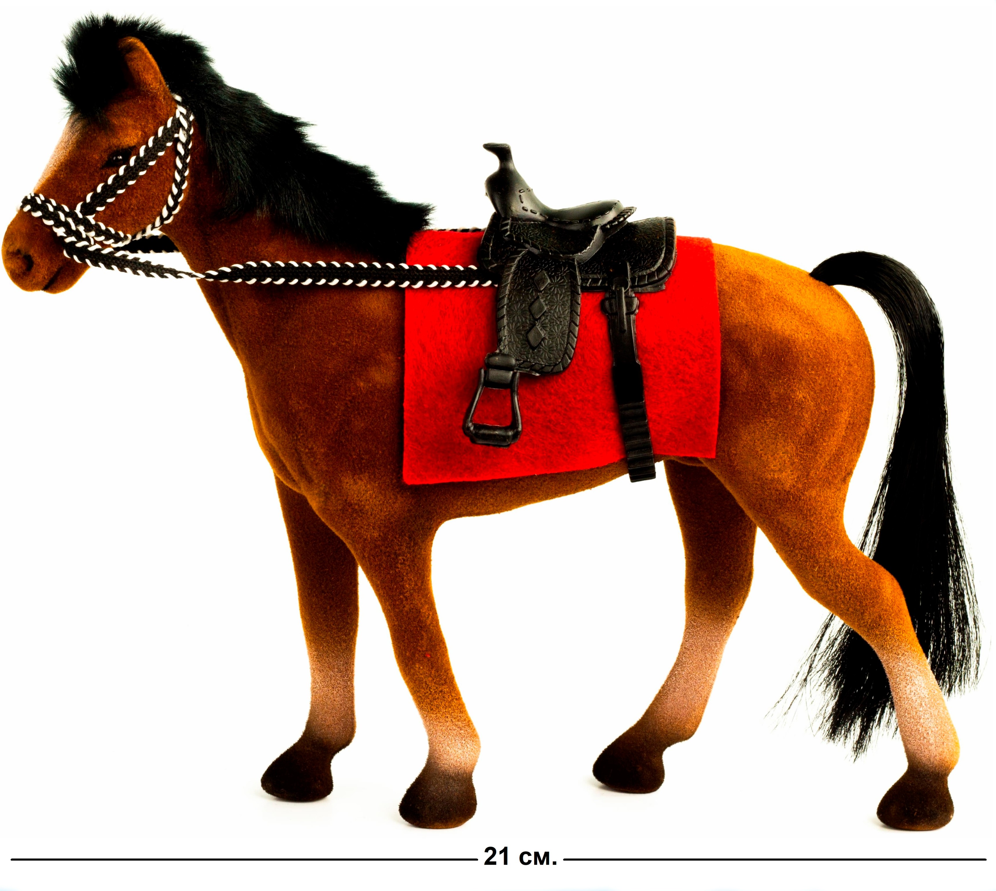 Детская кукольная игрушечная фигурка «Лошадка» Н37, для девочек, 21 см. / Коричневый