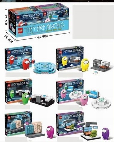 Конструктор 47042B Among us набор 6 видов в упаковке 24х18х4.5см