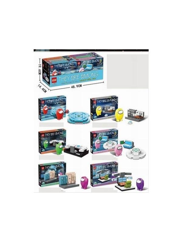 Конструктор 47042B Among us набор 6 видов в упаковке 24х18х4.5см