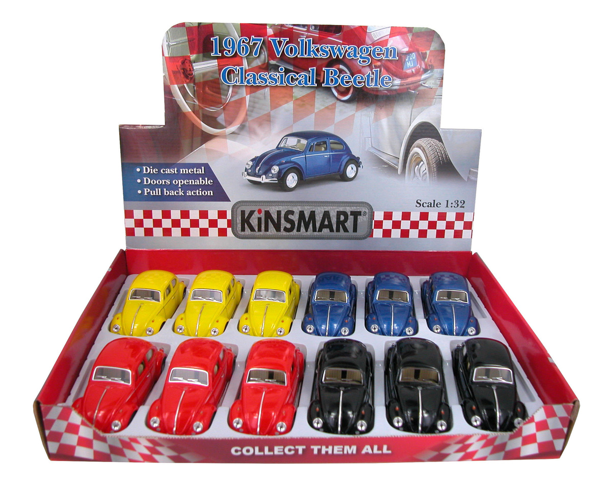 Металлическая машинка Kinsmart 1:32 «1967 Volkswagen Classical Beetle» KT5057D инерционная / Микс