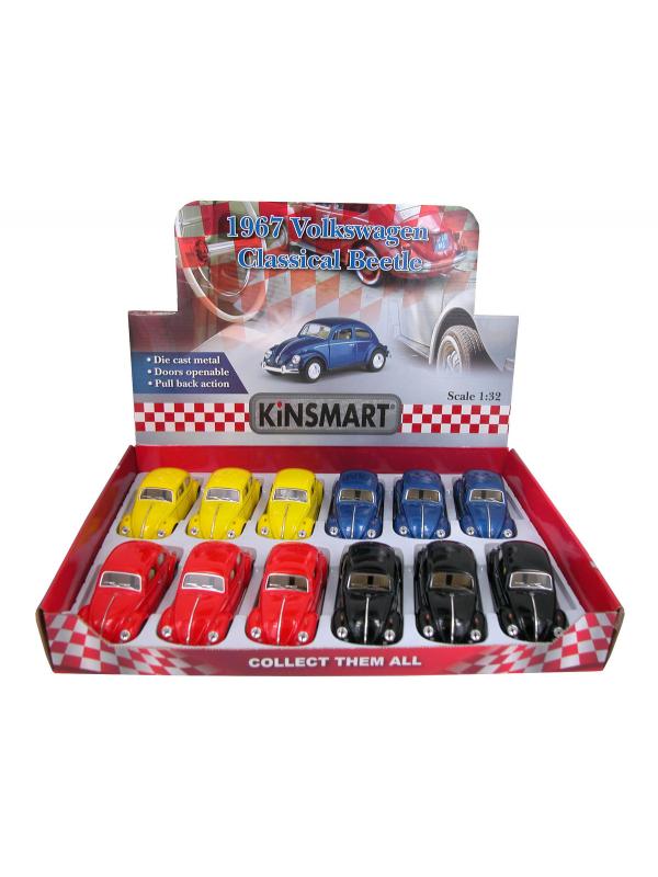 Металлическая машинка Kinsmart 1:32 «1967 Volkswagen Classical Beetle» KT5057D инерционная / Микс