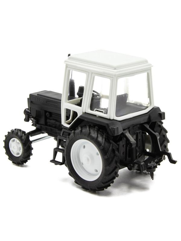 Пластмассовый трактор Мир Отечественных Моделей 1:43 «МТЗ-82 (Беларус)» 160007 / Черный с белой кабиной