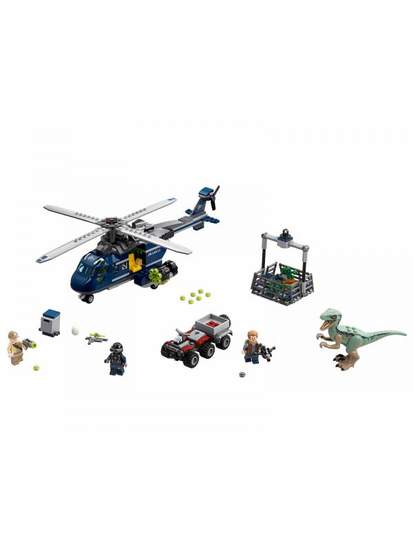Конструктор Bl «Погоня за Блю на вертолёте» Парк Юрского периода 10925 (Jurassic World 75928), 415 деталей