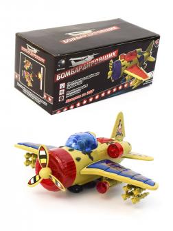 Вращающаяся игрушка «Бомбардировщик» B697719R, со световыми и звуковыми эффектами