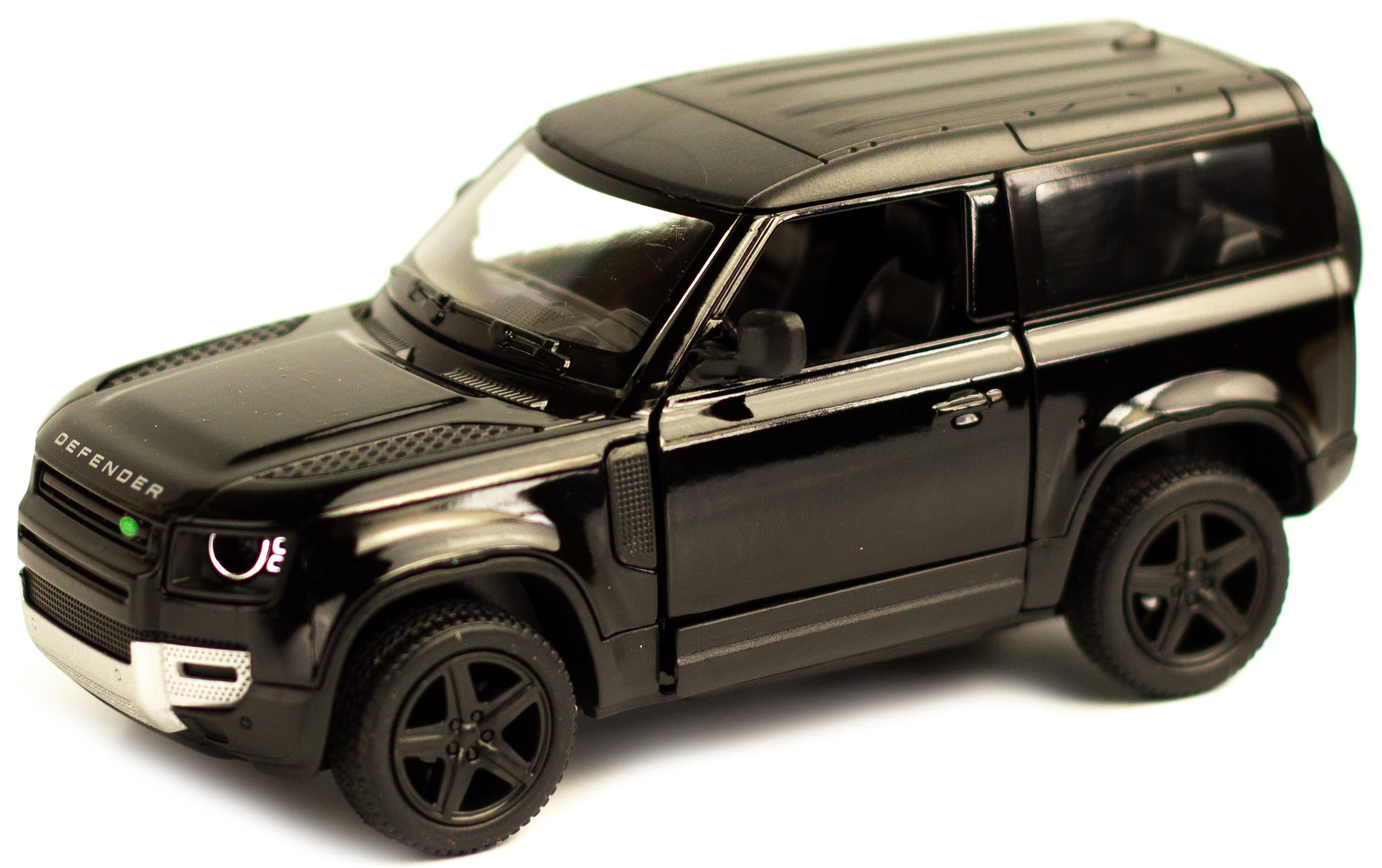 Металлическая машинка Kinsmart 1:36 «Land Rover Defender 90» KT5428D, инерционная / Черный