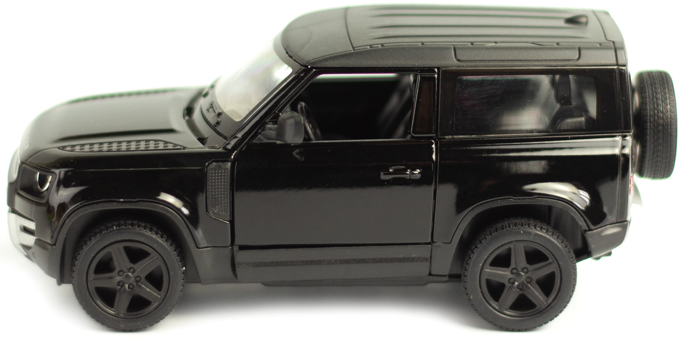 Металлическая машинка Kinsmart 1:36 «Land Rover Defender 90» KT5428D, инерционная / Черный