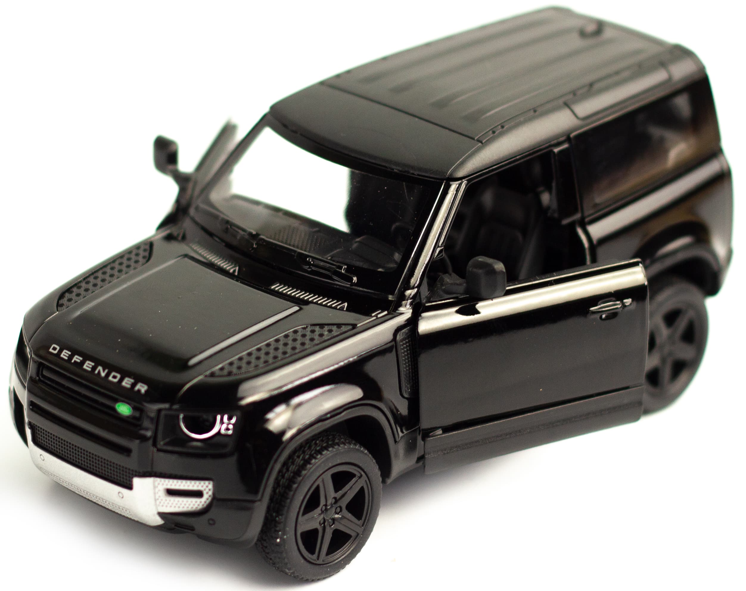 Металлическая машинка Kinsmart 1:36 «Land Rover Defender 90» KT5428D, инерционная / Черный