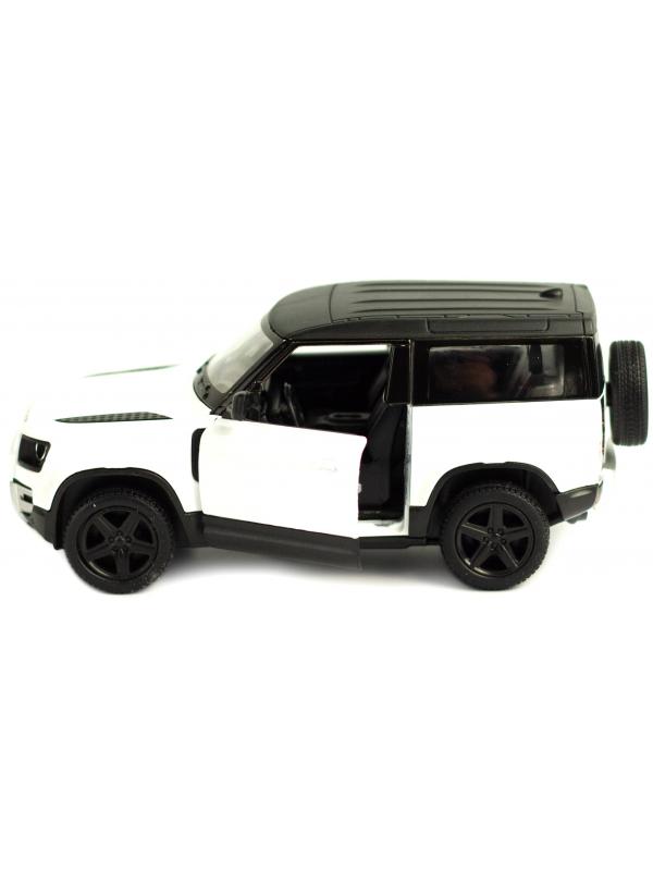 Металлическая машинка Kinsmart 1:36 «Land Rover Defender 90» KT5428D, инерционная / Белый