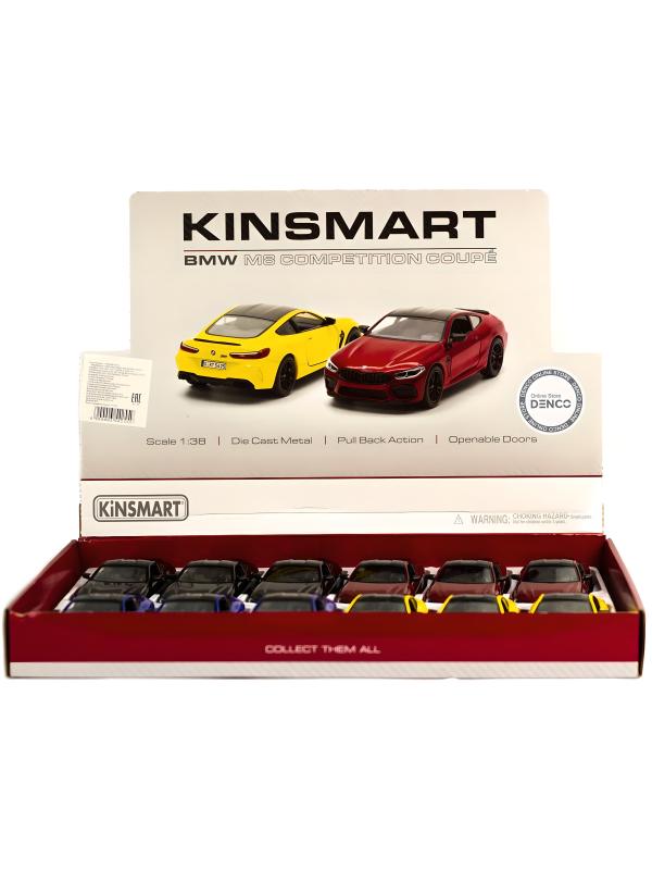 Металлическая машинка Kinsmart 1:38 «BMW M8 Competition Coupe» KT5425D, инерционная / Черный