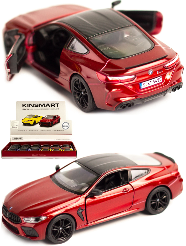 Металлическая машинка Kinsmart 1:38 «BMW M8 Competition Coupe» KT5425D, инерционная / Красный