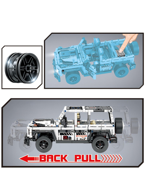 Конструктор GBL «Автомобиль Mercedes AMG G63 Backfort Vehicle» KY1036, инерционный / 840 деталей