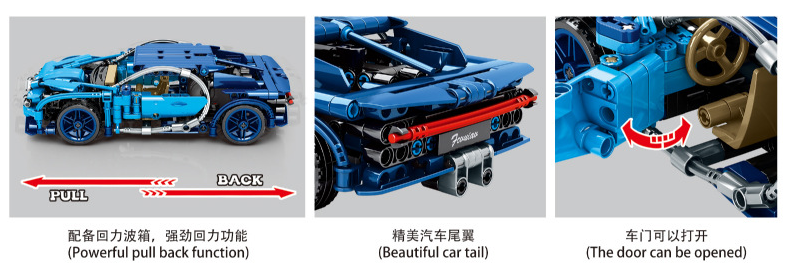 Конструктор Sheng Yang «Гоночный автомобиль Bugatti Chiron» 8156 / 469 деталей