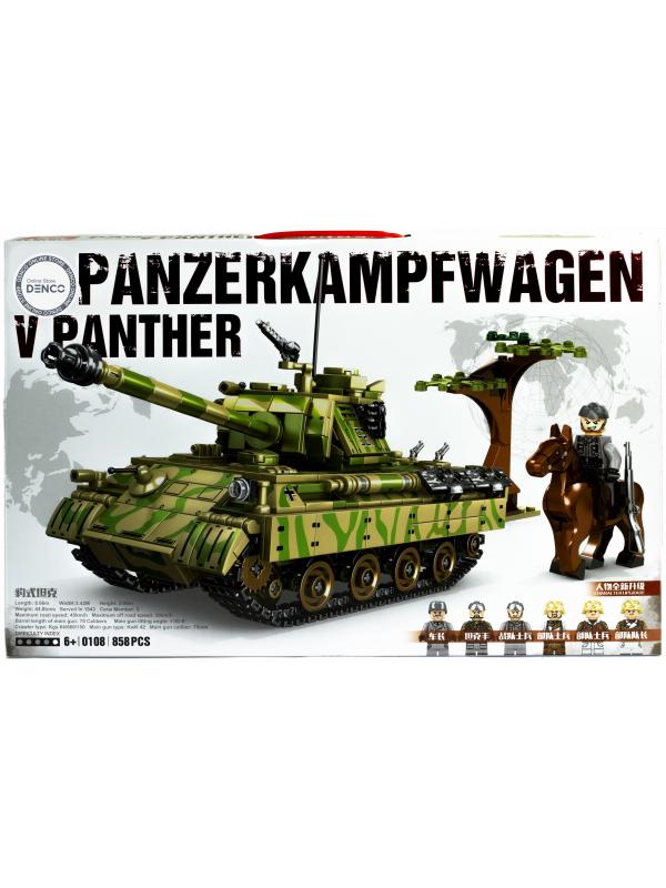 Конструктор Sheng Yuan «Немецкий танк Panzerkampfwagen V Panther (Пантера)» 0108 / 858 деталей