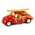 Машинка металлическая Kinsmart 1:24 «1967 Volkswagen Classical Beetle w/ wooden surfboard» KT7002DFS-1, инерционная / Красная
