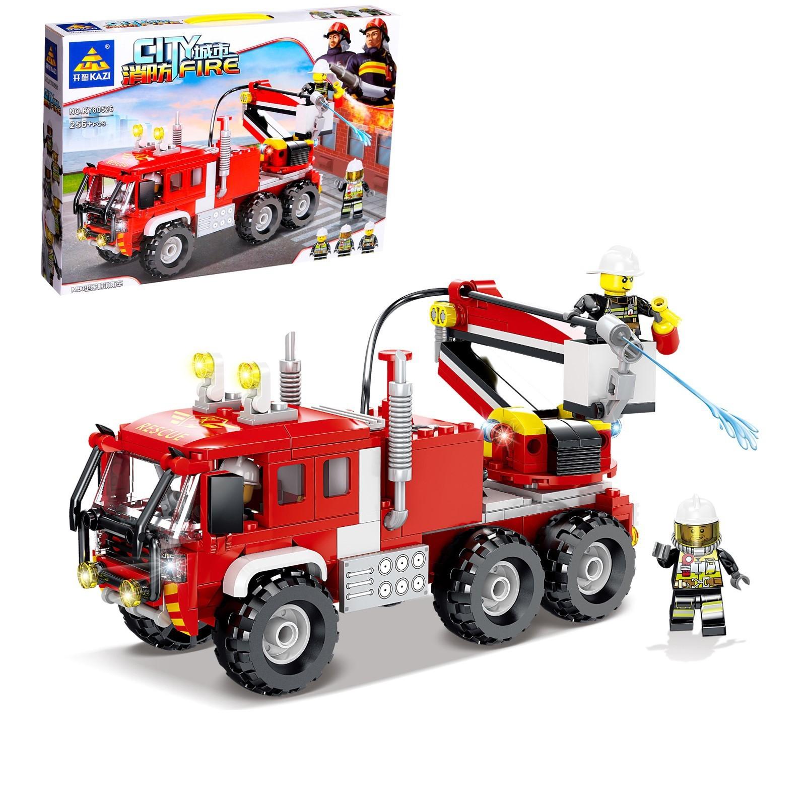 Конструктор Kazi «Пожарная машина с подъемным механизмом» KY80526 (City) / 256 деталей