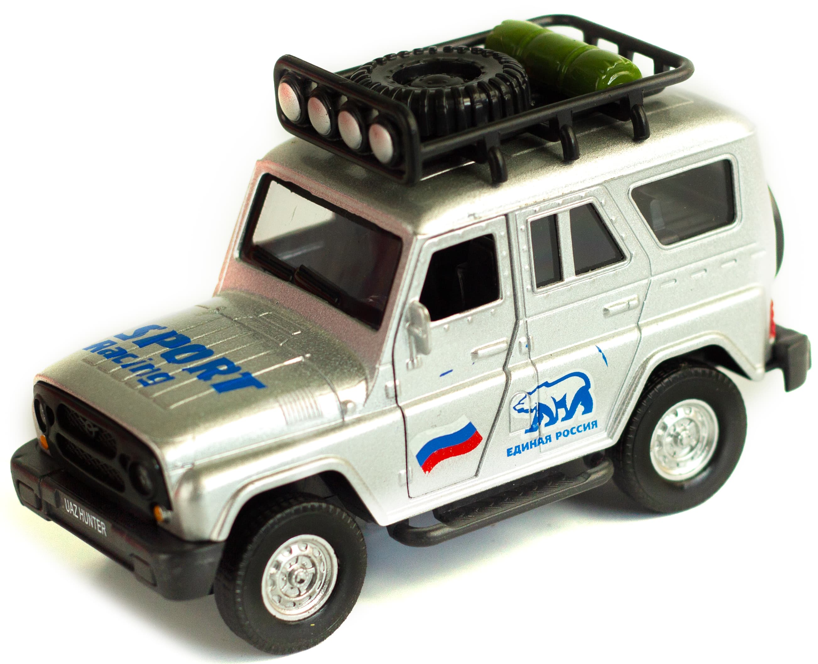 Металлическая машинка «УАЗ Hunter» А181R-182R свет и звук, инерционная / Серый