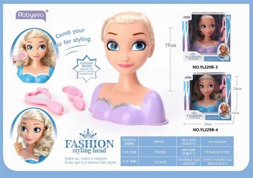 Кукла-манекен для причёсок +зеркальце, расческа в кор. 24х14х14см