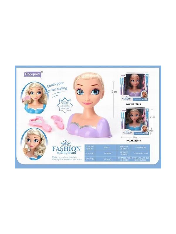 Кукла-манекен для причёсок +зеркальце, расческа в кор. 24х14х14см