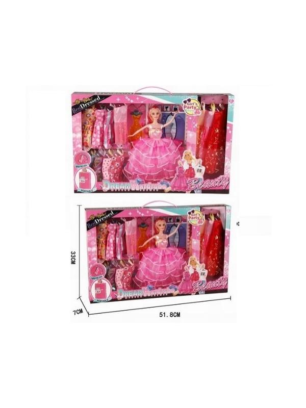 Набор подарочный Кукла с платьями в коробке 51.8х7х33см