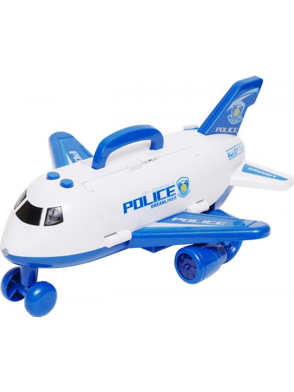 Грузовой самолет-парковка с машинками Six-Six-Zero «Police» 660-A279 / пар, свет, звук