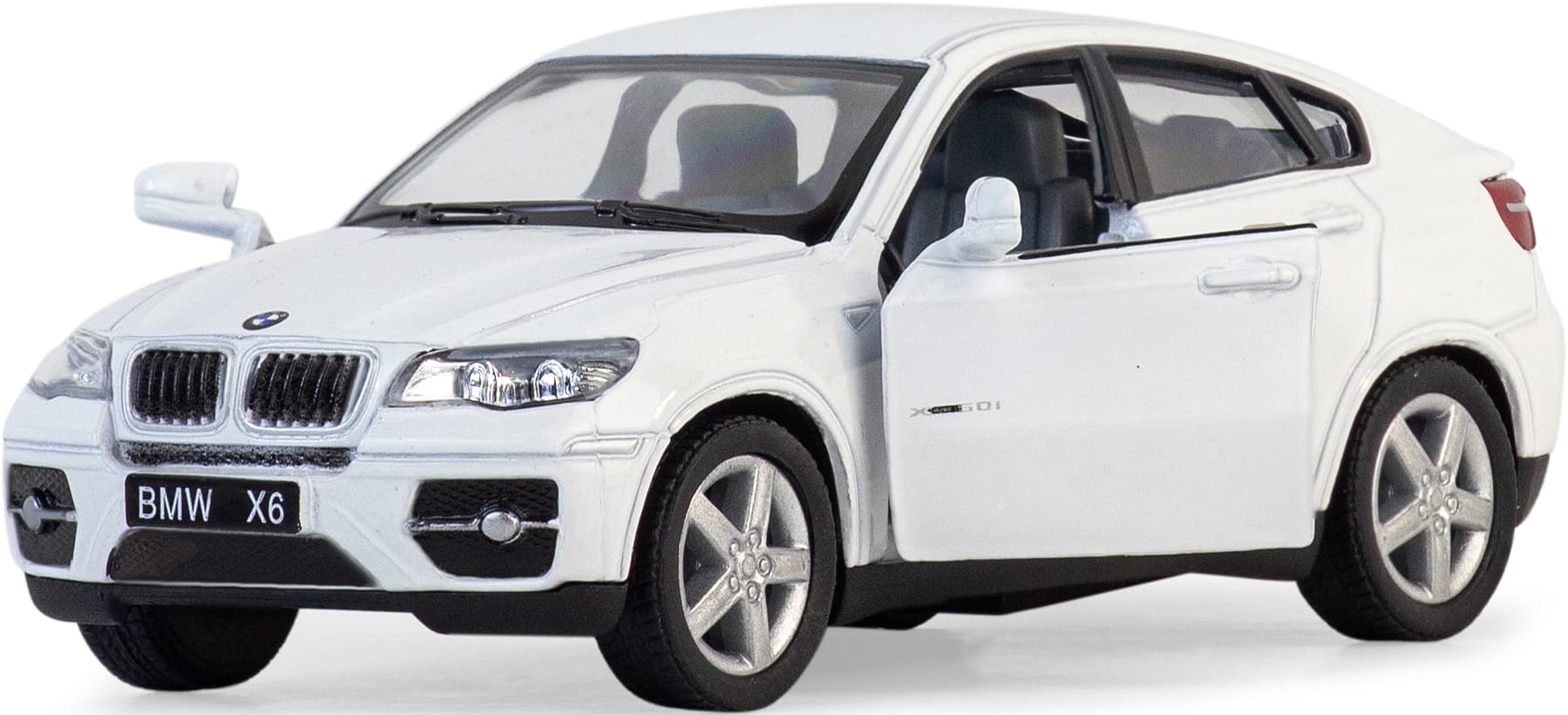 Металлическая машинка Kinsmart 1:38 «BMW X6» KT5336D, инерционная / Белый