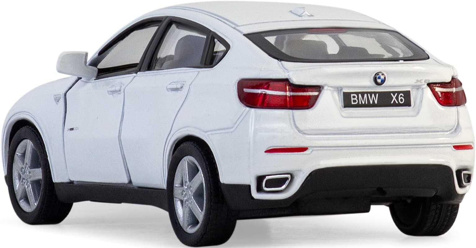 Металлическая машинка Kinsmart 1:38 «BMW X6» KT5336D, инерционная / Белый