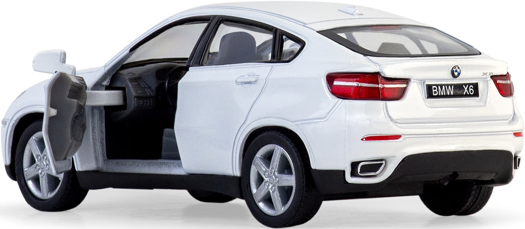 Металлическая машинка Kinsmart 1:38 «BMW X6» KT5336D, инерционная / Белый