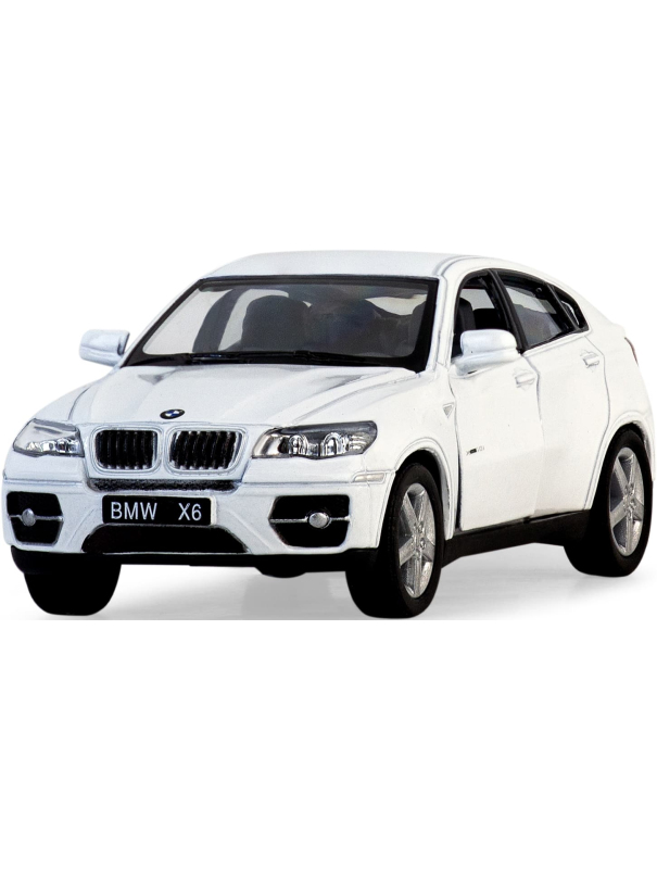 Металлическая машинка Kinsmart 1:38 «BMW X6» KT5336D, инерционная / Белый