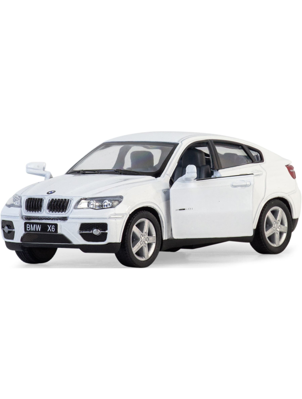 Металлическая машинка Kinsmart 1:38 «BMW X6» KT5336D, инерционная / Белый