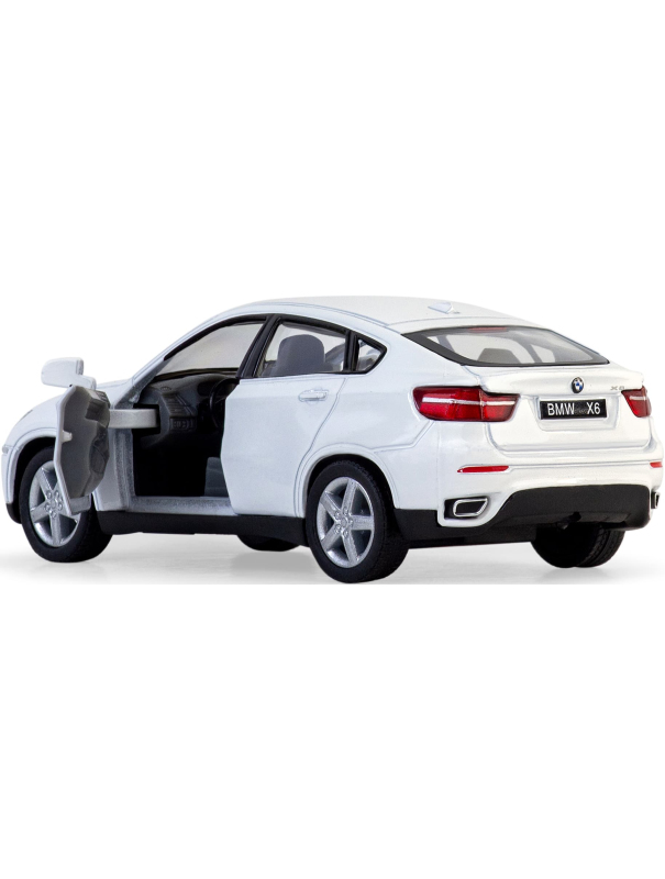 Металлическая машинка Kinsmart 1:38 «BMW X6» KT5336D, инерционная / Белый