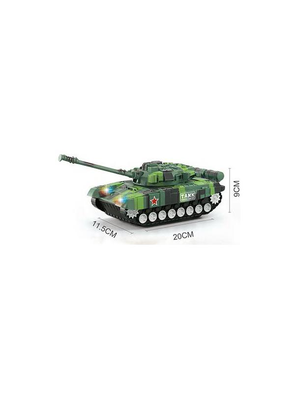 Радиоуправляемый танк 1:18 со световыми и звуковыми эффектами DY987-T7 / Микс