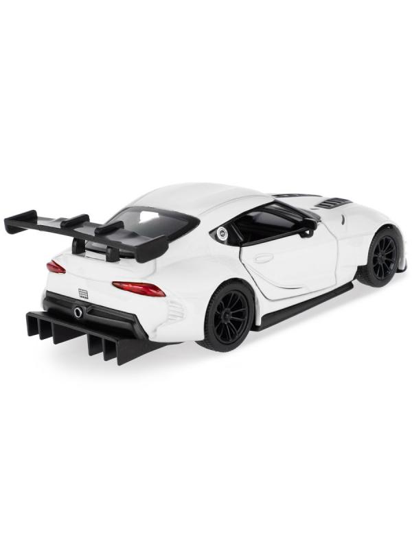 Металлическая машинка Kinsmart 1:36 «Toyota GR Supra Racing Concept» KT5421D, инерционная / Белый