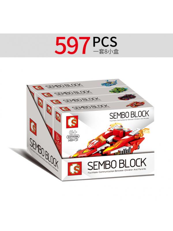 Конструктор Sembo Block «Крутые Тачки» 607203 / комплект 4 шт.