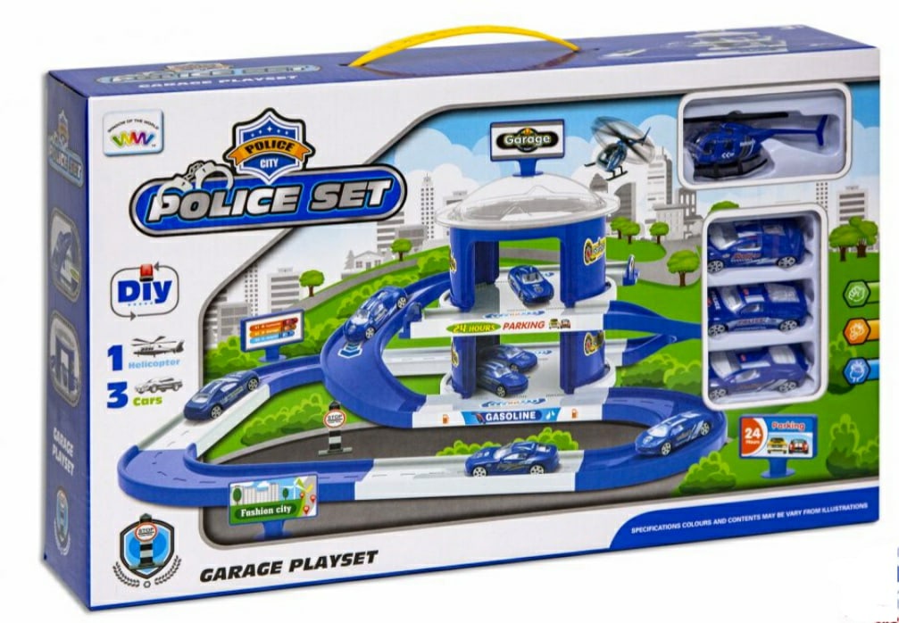 Игрушечная многоуровневая парковка «Police set» с машинками 94.5х52х76 см / В7588