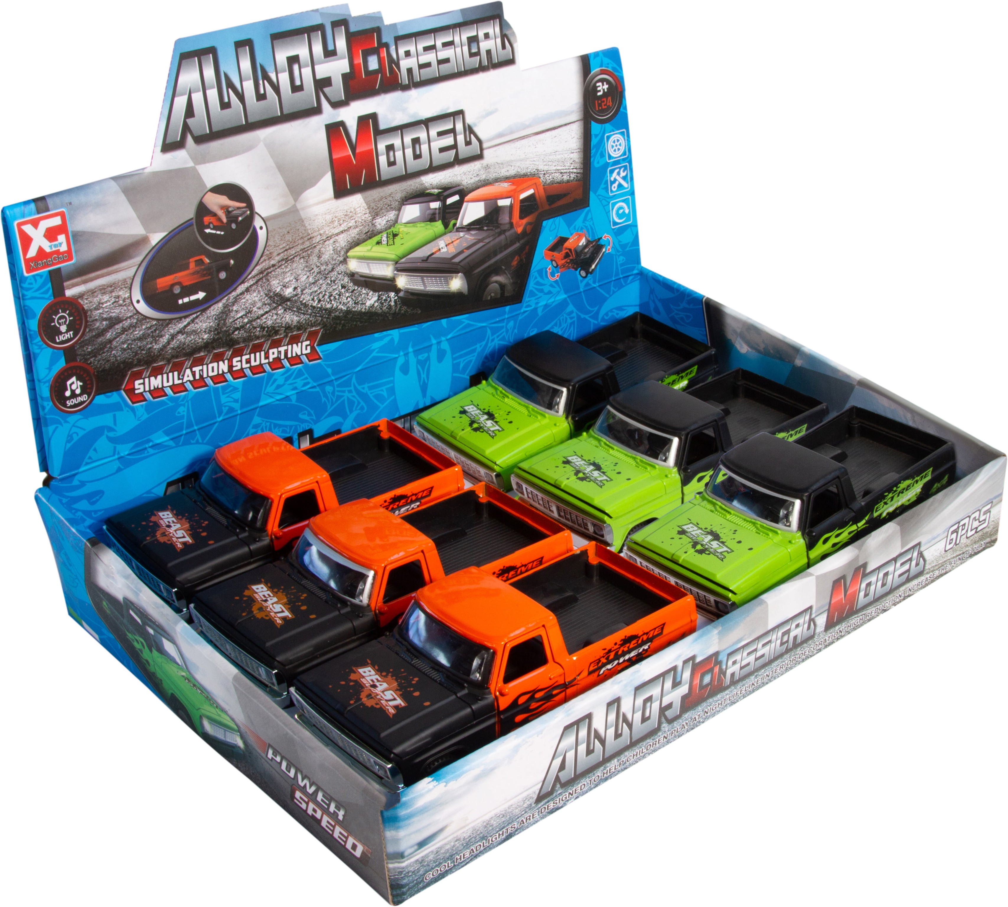 Металлическая машинка «Пикап» 1813Р-12D свет, звук, инерция / Микс