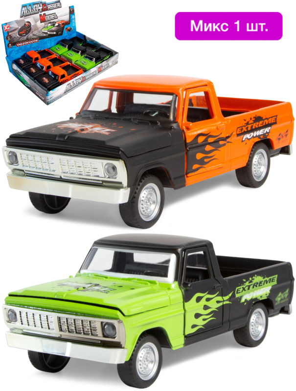 Металлическая машинка «Пикап» 1813Р-12D свет, звук, инерция / Микс
