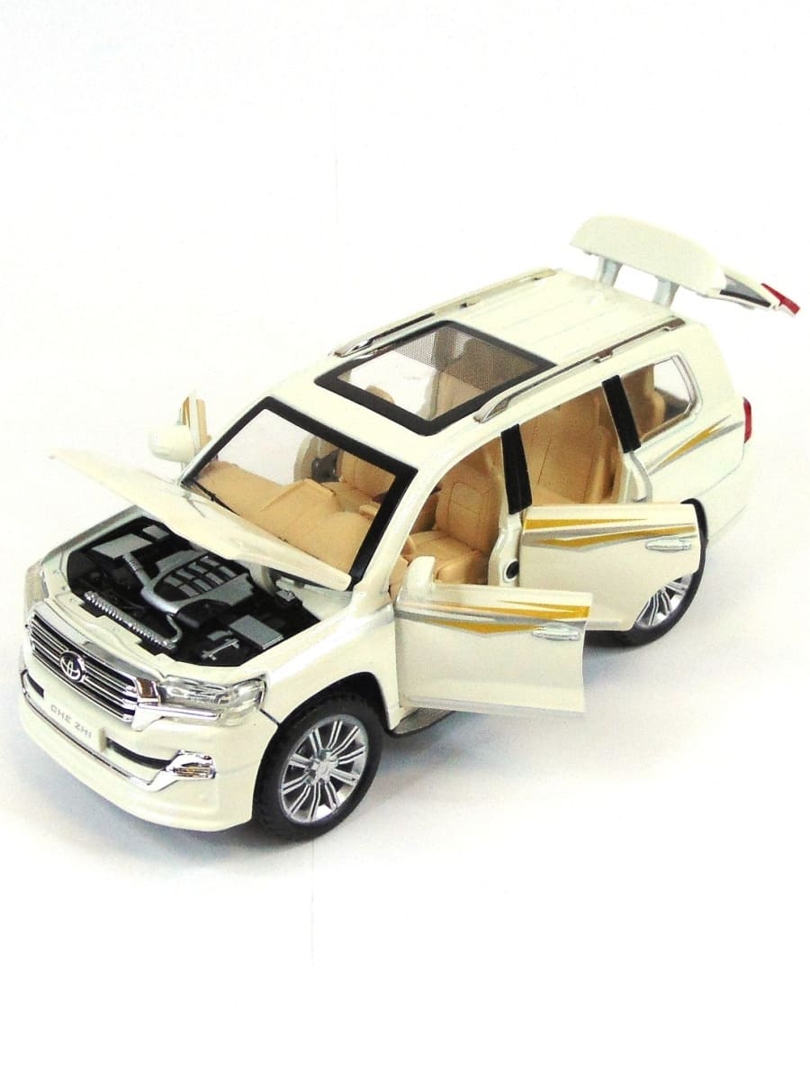 Металлическая машинка Che Zhi 1:24 «Toyota Land Cruiser 200» CZ123A, 20.2 см., инерционная, свет, звук / Микс