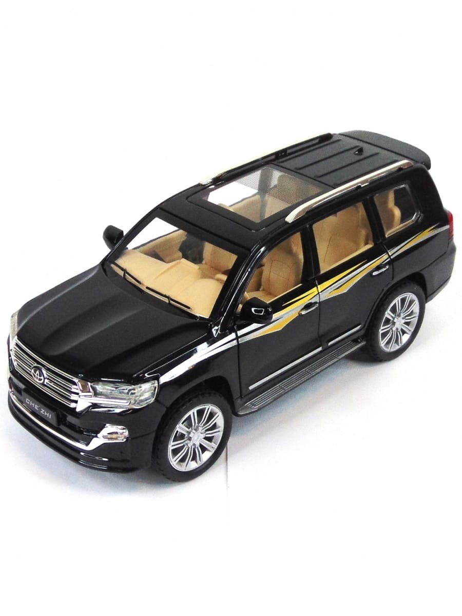 Металлическая машинка Che Zhi 1:24 «Toyota Land Cruiser 200» CZ123A, 20.2 см., инерционная, свет, звук / Микс