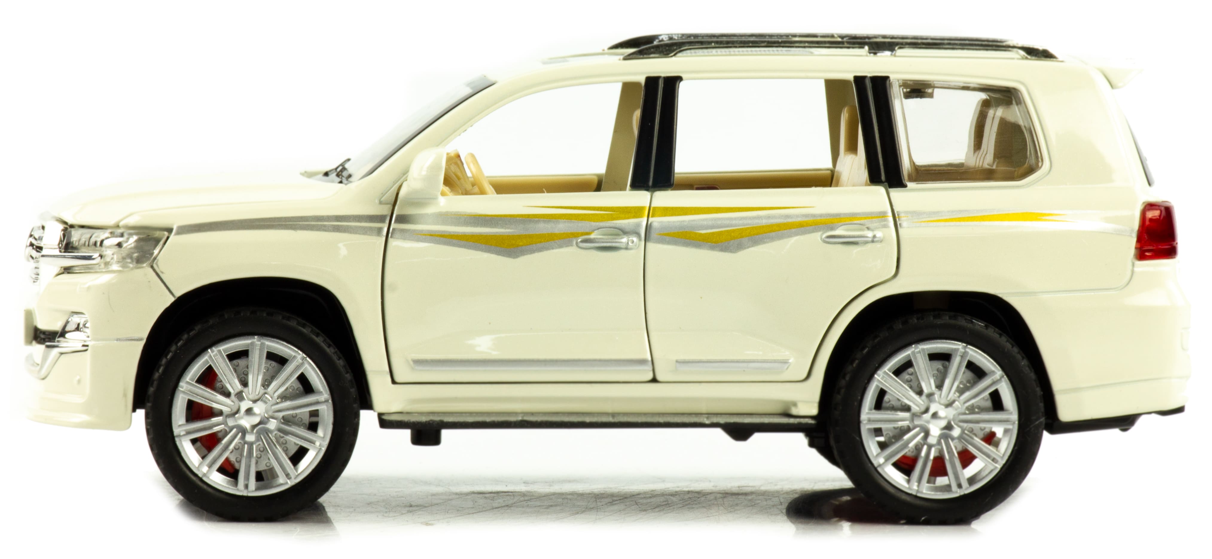 Металлическая машинка Che Zhi 1:24 «Toyota Land Cruiser 200» CZ123A, 20.2 см., инерционная, свет, звук / Микс